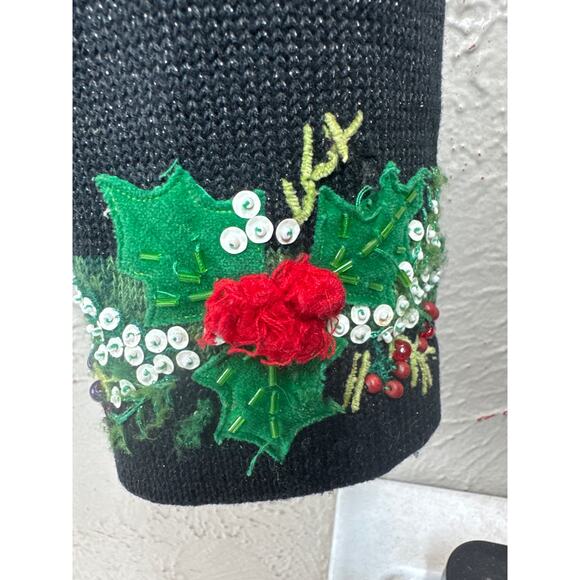 Design Options Philip Jane Gordon Womens Cardigan Cardinals Wreath Ramie Small‎ - Picture 3 of 8